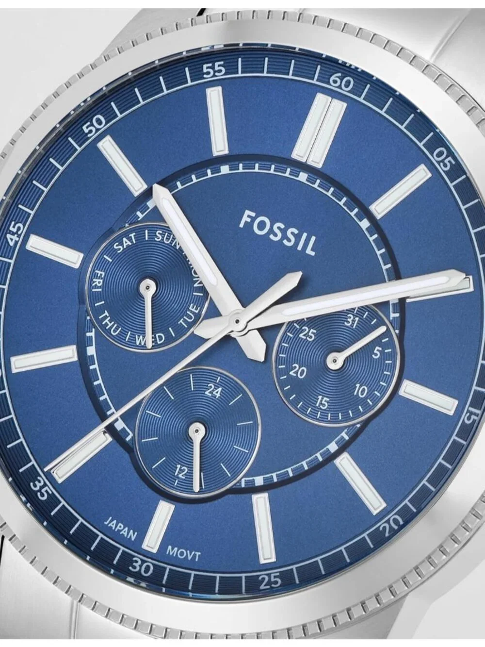 Men's Silver/Blue Pearson Multifunction Stainless Steel Bracelet Wrist Watch